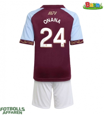 Aston Villa Amadou Onana #24 Hemmaställ Barn 2025-26 Kortärmad (+ Korta byxor)